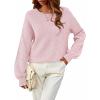 MEROKEETY Sweaters for Women Fall Winter 2026 Oversized Pullover Spring Crew Neck Long Sleeve Heathered Knit Tops(Dusty Pink)