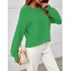 MEROKEETY Sweaters for Women Fall Winter 2026 Oversized Pullover Spring Crew Neck Long Sleeve Heathered Knit Tops(Green)