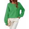 MEROKEETY Sweaters for Women Fall Winter 2026 Oversized Pullover Spring Crew Neck Long Sleeve Heathered Knit Tops(Green)