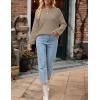 MEROKEETY Sweaters for Women Fall Winter 2026 Oversized Pullover Spring Crew Neck Long Sleeve Heathered Knit Tops(Mocha)