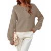MEROKEETY Sweaters for Women Fall Winter 2026 Oversized Pullover Spring Crew Neck Long Sleeve Heathered Knit Tops(Mocha)