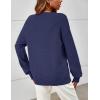 MEROKEETY Sweaters for Women Fall Winter 2026 Oversized Pullover Spring Crew Neck Long Sleeve Heathered Knit Tops(Navy)