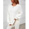 MEROKEETY Sweaters for Women Fall Winter 2026 Oversized Pullover Spring Crew Neck Long Sleeve Heathered Knit Tops(Offwhite)