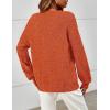 MEROKEETY Sweaters for Women Fall Winter 2026 Oversized Pullover Spring Crew Neck Long Sleeve Heathered Knit Tops(Orangered)