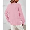 MEROKEETY Sweaters for Women Fall Winter 2026 Oversized Pullover Spring Crew Neck Long Sleeve Heathered Knit Tops(Pink)