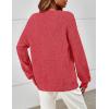 MEROKEETY Sweaters for Women Fall Winter 2026 Oversized Pullover Spring Crew Neck Long Sleeve Heathered Knit Tops(Red)