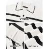 MEROKEETY Women’s 2024 Fall Oversized Striped Sweater Collared V Neck Long Sleeve Trendy Knit Pullover Tops(White)