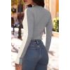 MEROKEETY Women’s 2025 Fall Mock Neck Lightweight Pullover Sweater Fitted Ribbed Long Sleeve Color Block Knit Tee Shirt Tops(Beige)