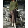 MEROKEETY Women’s 2025 Fall Oversized Sweaters Chunky Long Lantern Sleeve Buttoned Mock Neck Winter Knit Loose Pullover Tops(Armygreen)