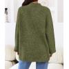 MEROKEETY Women’s 2025 Fall Oversized Sweaters Chunky Long Lantern Sleeve Buttoned Mock Neck Winter Knit Loose Pullover Tops(Armygreen)