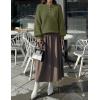 MEROKEETY Women’s 2025 Fall Oversized Sweaters Chunky Long Lantern Sleeve Buttoned Mock Neck Winter Knit Loose Pullover Tops(Armygreen)