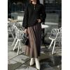 MEROKEETY Women’s 2025 Fall Oversized Sweaters Chunky Long Lantern Sleeve Buttoned Mock Neck Winter Knit Loose Pullover Tops(Black)