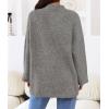 MEROKEETY Women’s 2025 Fall Oversized Sweaters Chunky Long Lantern Sleeve Buttoned Mock Neck Winter Knit Loose Pullover Tops(Grey)