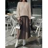 MEROKEETY Women’s 2025 Fall Oversized Sweaters Chunky Long Lantern Sleeve Buttoned Mock Neck Winter Knit Loose Pullover Tops(Lightkhaki)