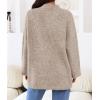 MEROKEETY Women’s 2025 Fall Oversized Sweaters Chunky Long Lantern Sleeve Buttoned Mock Neck Winter Knit Loose Pullover Tops(Lightkhaki)