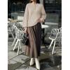 MEROKEETY Women’s 2025 Fall Oversized Sweaters Chunky Long Lantern Sleeve Buttoned Mock Neck Winter Knit Loose Pullover Tops(Lightkhaki)