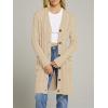 MEROKEETY Women’s 2025 Long Sleeve Cardigan Sweater Fall Winter Cable Knit Open Front Button Long Outerwear(Apricot)