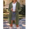 MEROKEETY Women’s 2025 Long Sleeve Cardigan Sweater Fall Winter Cable Knit Open Front Button Long Outerwear(Army Green)