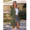 MEROKEETY Women’s 2025 Long Sleeve Cardigan Sweater Fall Winter Cable Knit Open Front Button Long Outerwear(Army Green)