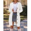 MEROKEETY Women’s 2025 Long Sleeve Cardigan Sweater Fall Winter Cable Knit Open Front Button Long Outerwear(Beige)