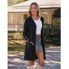 MEROKEETY Women’s 2025 Long Sleeve Cardigan Sweater Fall Winter Cable Knit Open Front Button Long Outerwear(Black)
