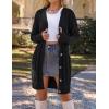 MEROKEETY Women’s 2025 Long Sleeve Cardigan Sweater Fall Winter Cable Knit Open Front Button Long Outerwear(Black)