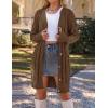 MEROKEETY Women’s 2025 Long Sleeve Cardigan Sweater Fall Winter Cable Knit Open Front Button Long Outerwear(Coffee)