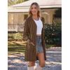 MEROKEETY Women’s 2025 Long Sleeve Cardigan Sweater Fall Winter Cable Knit Open Front Button Long Outerwear(Coffee)