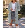 MEROKEETY Women’s 2025 Long Sleeve Cardigan Sweater Fall Winter Cable Knit Open Front Button Long Outerwear(Grey)
