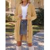 MEROKEETY Women’s 2025 Long Sleeve Cardigan Sweater Fall Winter Cable Knit Open Front Button Long Outerwear(Khaki)