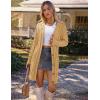MEROKEETY Women’s 2025 Long Sleeve Cardigan Sweater Fall Winter Cable Knit Open Front Button Long Outerwear(Khaki)