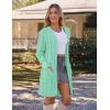 MEROKEETY Women’s 2025 Long Sleeve Cardigan Sweater Fall Winter Cable Knit Open Front Button Long Outerwear(Mint)