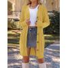 MEROKEETY Women’s 2025 Long Sleeve Cardigan Sweater Fall Winter Cable Knit Open Front Button Long Outerwear(Mustard)