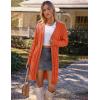 MEROKEETY Women’s 2025 Long Sleeve Cardigan Sweater Fall Winter Cable Knit Open Front Button Long Outerwear(Orange)