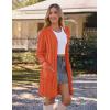MEROKEETY Women’s 2025 Long Sleeve Cardigan Sweater Fall Winter Cable Knit Open Front Button Long Outerwear(Orange)