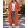 MEROKEETY Women’s 2025 Long Sleeve Cardigan Sweater Fall Winter Cable Knit Open Front Button Long Outerwear(Orange)