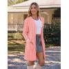 MEROKEETY Women’s 2025 Long Sleeve Cardigan Sweater Fall Winter Cable Knit Open Front Button Long Outerwear(Pink)