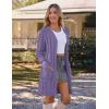 MEROKEETY Women’s 2025 Long Sleeve Cardigan Sweater Fall Winter Cable Knit Open Front Button Long Outerwear(Purple)