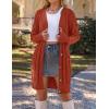 MEROKEETY Women’s 2025 Long Sleeve Cardigan Sweater Fall Winter Cable Knit Open Front Button Long Outerwear(Rust)