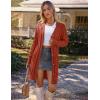 MEROKEETY Women’s 2025 Long Sleeve Cardigan Sweater Fall Winter Cable Knit Open Front Button Long Outerwear(Rust)