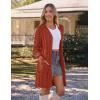 MEROKEETY Women’s 2025 Long Sleeve Cardigan Sweater Fall Winter Cable Knit Open Front Button Long Outerwear(Rust)