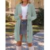 MEROKEETY Women’s 2025 Long Sleeve Cardigan Sweater Fall Winter Cable Knit Open Front Button Long Outerwear(Sage)