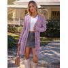 MEROKEETY Women’s 2025 Long Sleeve Cardigan Sweater Fall Winter Cable Knit Open Front Button Long Outerwear(Taro)