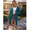MEROKEETY Women’s 2025 Long Sleeve Cardigan Sweater Fall Winter Cable Knit Open Front Button Long Outerwear(Teal)