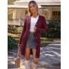 MEROKEETY Women’s 2025 Long Sleeve Cardigan Sweater Fall Winter Cable Knit Open Front Button Long Outerwear(Wine)
