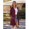 MEROKEETY Women’s 2025 Long Sleeve Cardigan Sweater Fall Winter Cable Knit Open Front Button Long Outerwear(Wine)