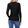 MEROKEETY Women’s 2025 Long Sleeve V Neck Ribbed Button Knit Sweater Solid Color Tops(Black)