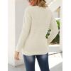 MEROKEETY Women’s 2025 Long Sleeve Waffle Knit Pullover Sweater Crew Neck Solid Color Jumper Tops(Beige)