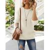 MEROKEETY Women’s 2025 Long Sleeve Waffle Knit Pullover Sweater Crew Neck Solid Color Jumper Tops(Beige)