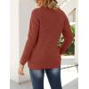 MEROKEETY Women’s 2025 Long Sleeve Waffle Knit Pullover Sweater Crew Neck Solid Color Jumper Tops(Brown)